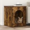 vidaXL Cat House Smoked Oak 53 x 52 x 62 cm Engineered Wood
