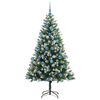 vidaXL Artificial Hinged Christmas Tree with Flocked Snow 180 cm