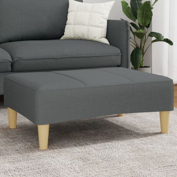 vidaXL Footstool Dark Grey 77x55x31 cm Fabric
