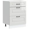 vidaXL Kitchen Base Cabinet "Kalmar" High Gloss White Engineered Wood