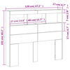 vidaXL Headboard Cabinet with LED Smoked Oak 120x17x102 cm