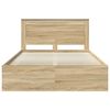 vidaXL Bed Frame with Headboard Sonoma 140 x 200 cm Solid Pine Wood