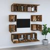 vidaXL 8 Piece TV Cabinet Set Smoked Oak Engineered Wood
