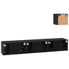 vidaXL TV Cabinet Set Wall-mounted 4 pcs Black Oak Engineered Wood