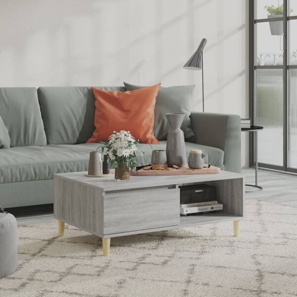 vidaXL Coffee Table Grey Sonoma 90x60x35 cm Engineered Wood