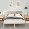 vidaXL Bed Frame with Headboard Brown 135 x 190 cm Solid Pine Wood