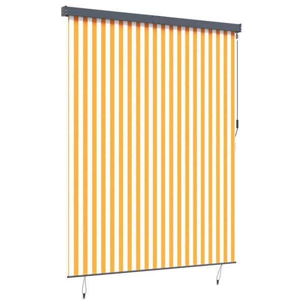 vidaXL Roller Blind White and Orange 200 x 250 cm Fabric and Aluminum