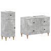 vidaXL 2 Piece Bathroom Cabinet Set ALKMAAR Concrete Grey