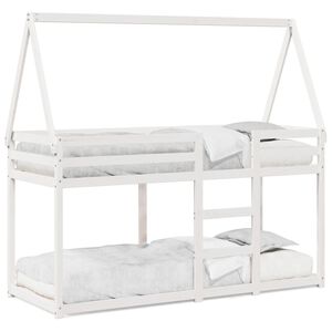 vidaXL Bunk Bed without Mattress White 75x190 cm Small Single Solid Wood Pine