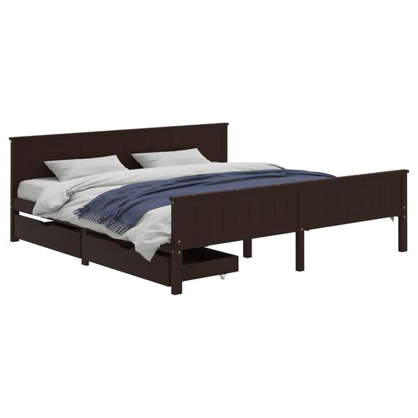 vidaXL Bed Frame without Mattress Dark Brown 200x200 cm Solid Wood