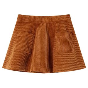 vidaXL Kids' Skirt with Pockets Corduroy Cognac 92
