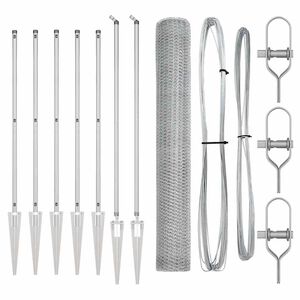 vidaXL Hexagonal Fence with Post 10 x 1.4 m Galvanised Steel Silver