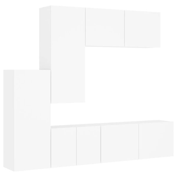 vidaXL 5 Piece TV Wall Units White Engineered Wood