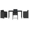 vidaXL Garden Dining Set 5 pcs Black Poly Rattan