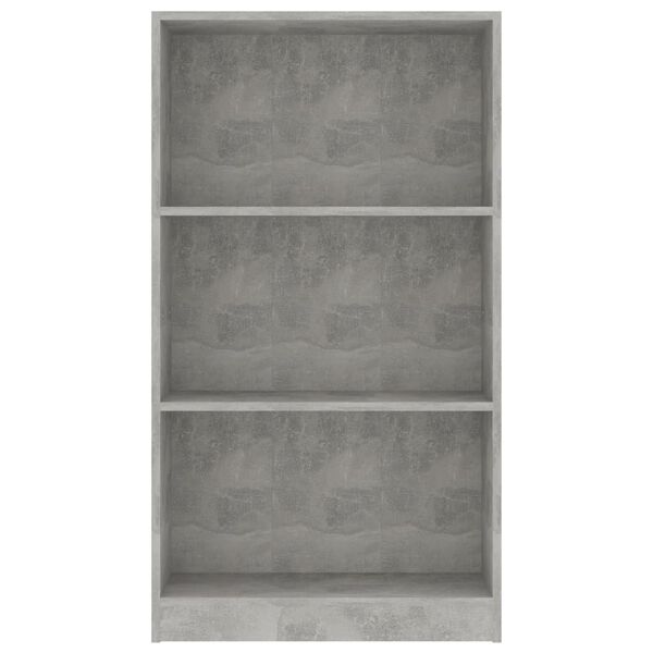 vidaXL 3-Tier Book Cabinet Concrete Grey 60x24x109 cm Engineered Wood