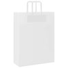 vidaXL Paper Bags 250 pcs with Handles White 32x12x42 cm