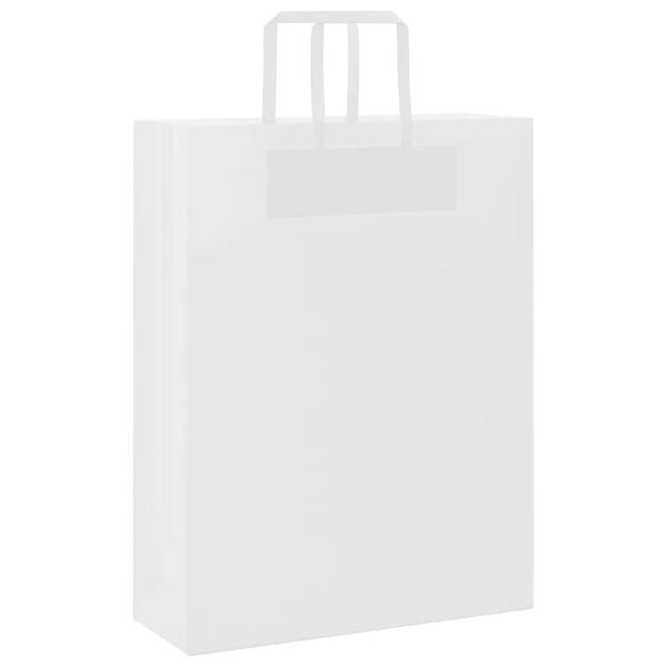 vidaXL Paper Bags 250 pcs with Handles White 32x12x42 cm