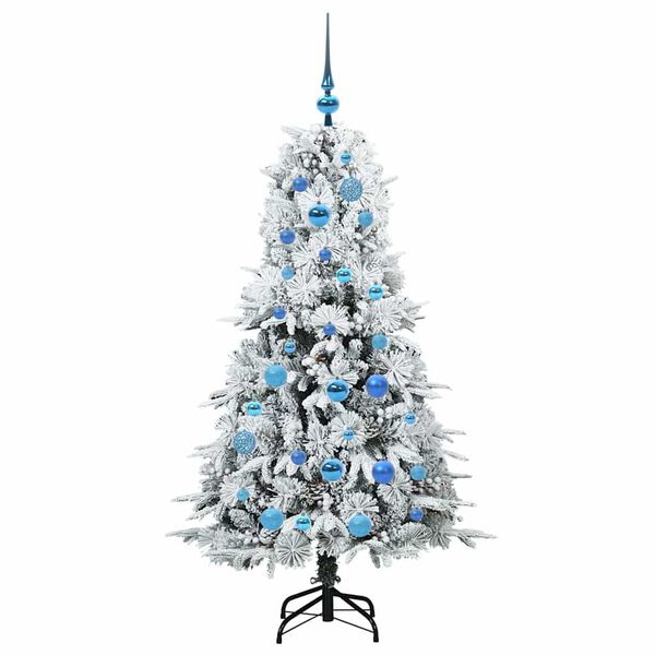 vidaXL Artificial Hinged Christmas Tree White 150 cm PE and PVC