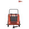 vidaXL Pet Bike Trailer Orange and Grey Oxford Fabric and Iron