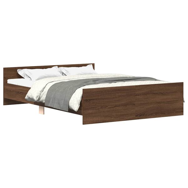 vidaXL Bed Frame without Mattress Brown Oak 140x200 cm