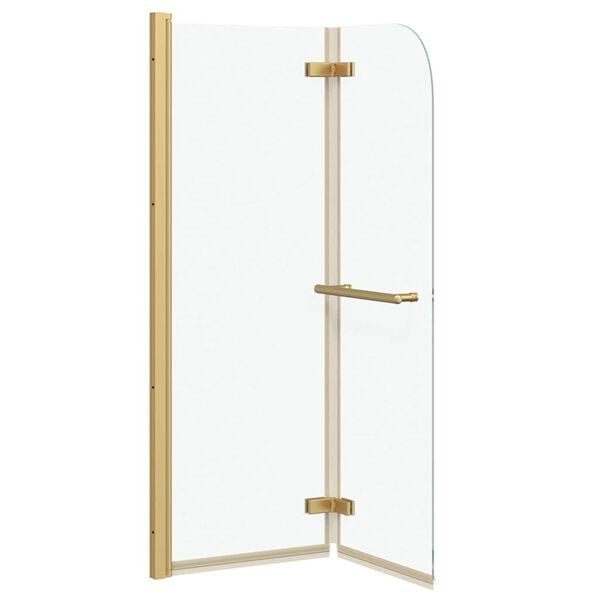 vidaXL Shower Enclosure Gold 95 x 140 cm ESG Glass and Aluminium