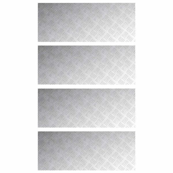 vidaXL Stair Tread Rectangular 4 pcs Silver 100 x 40 cm Aluminium