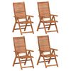 vidaXL Reclining Folding Chairs 4 pcs 56x72x107 cm Solid Wood Acacia