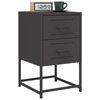 vidaXL Bedside Cabinets 2 pcs Black 36x39x60.5 cm Steel