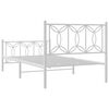 vidaXL Metal Bed Frame without Mattress with Footboard White 100x200cm