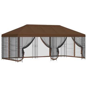 vidaXL 6 x 3 m Brown Polyester and Steel 190 gsm