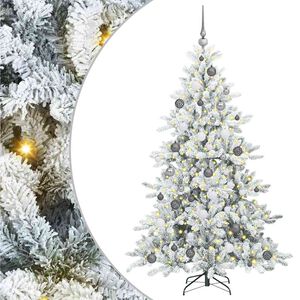 vidaXL Artificial Hinged Christmas Tree White 180 cm PVC and Steel