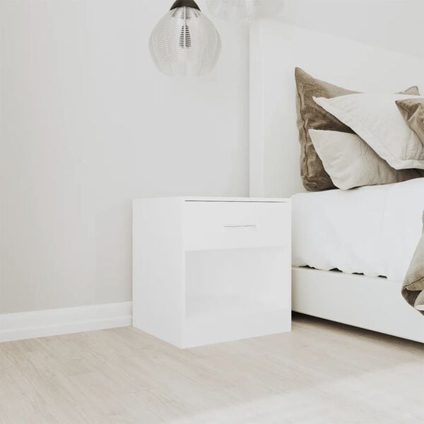 vidaXL Nightstand 2 pcs with Drawer White