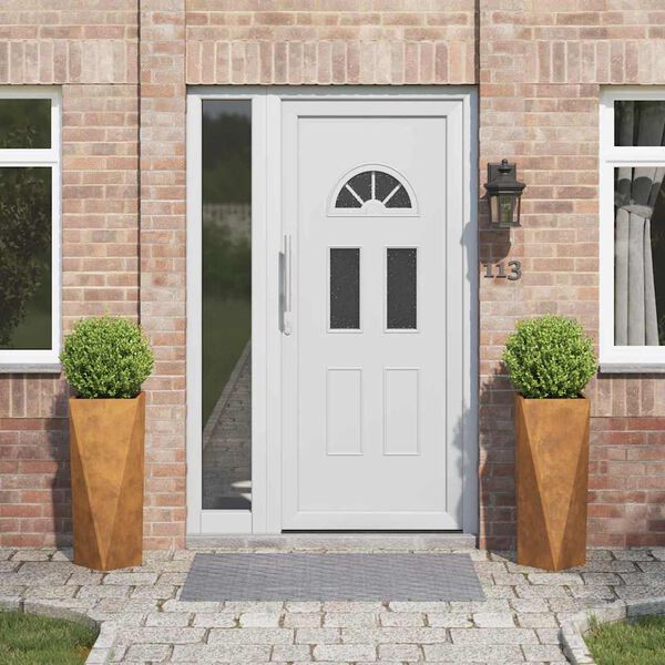 vidaXL Planter 2 pcs Rusty 30 x 30 x 75 cm Weathering Steel