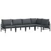 vidaXL Garden Sofa Set 5 pcs Black Steel