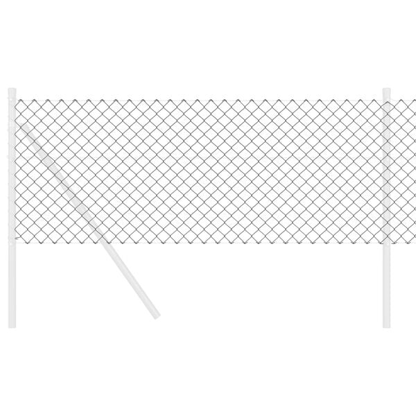 vidaXL Chain Link Fence Grey 25 x 0.8 m Steel