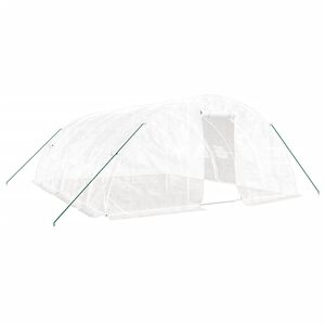 vidaXL Greenhouse with Steel Frame White 30 m&sup2; 6x5x2.3 m
