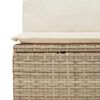 vidaXL Garden Bench with Cushion Beige Poly rattan