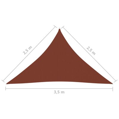 vidaXL Sunshade Sail Oxford Fabric Triangular 2.5x2.5x3.5 m Terracotta