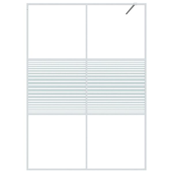 vidaXL Walk-in Shower Wall White 140x195 cm Clear ESG Glass