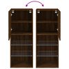 vidaXL TV Cabinet with LED Lights Brown Oak 40.5x30x102 cm