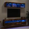 vidaXL 5 Piece TV Wall Units with LED Smoked Oak Engineered Wood