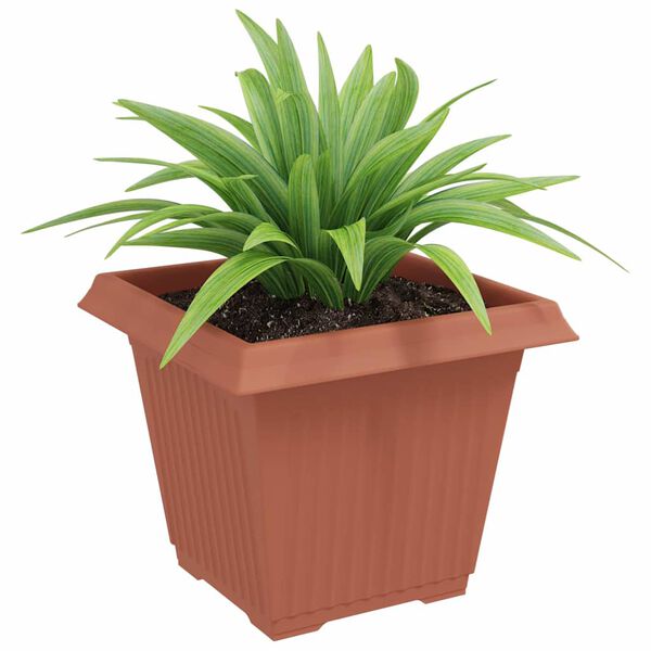 vidaXL Square Flower Pot 24 pcs Brick Red 38 x 38 x 30 cm Plastic