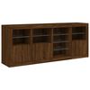 vidaXL Sideboard with LED Lights Brown Oak 164x37x67 cm