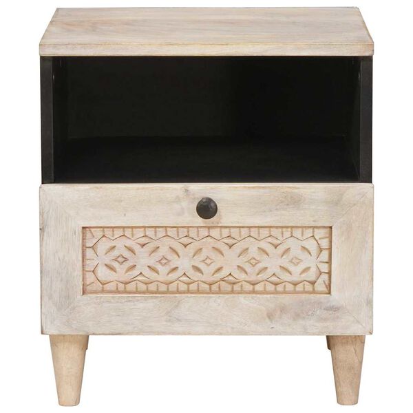 vidaXL Bedside Cabinet 2 pcs Beige 40 x 33 x 46 cm Solid Acacia wood