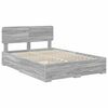 vidaXL Bed Frame with Drawer Grey Sonoma 140 x 200 cm Engineered Wood