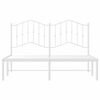 vidaXL Metal Bed Frame without Mattress with Headboard White 140x190cm