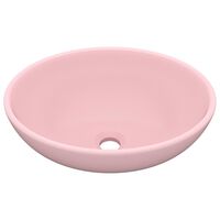 vidaXL Luxury Basin Oval-shaped Matt Pink 40x33 cm Ceramic