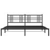 vidaXL Metal Bed Frame without Mattress with Headboard Black 200x200cm