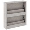 vidaXL Shoe Cabinet with Mirror 2-Layer Concrete Grey 63x17x67 cm