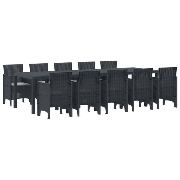 vidaXL Garden Dining Set with Cushions with Cushion 11 pcs